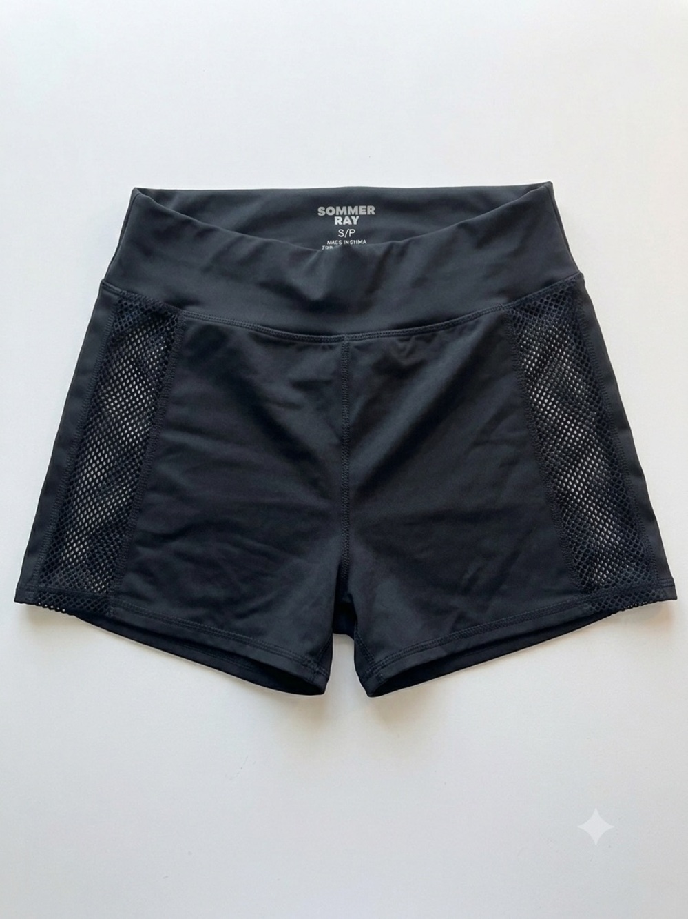 Sommer Ray Black Mesh Panel High Waisted Athletic Workout Shorts Women’s Small